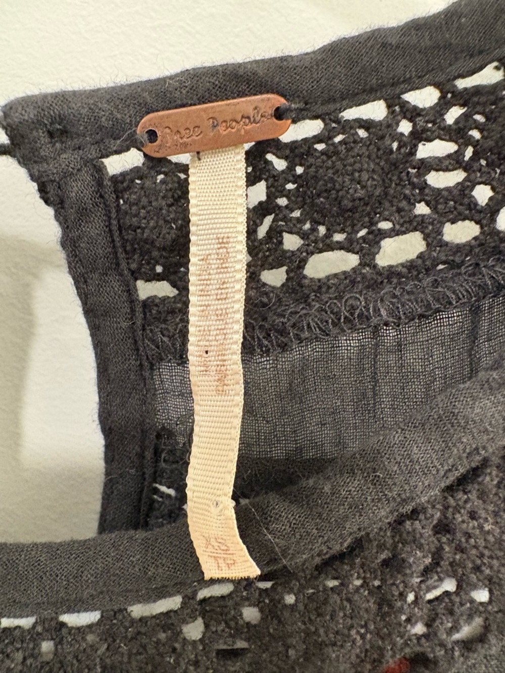 Free People Perfectly Victorian Black Cotton Embroidered Mini Dress Size XS - Picture 3 of 12